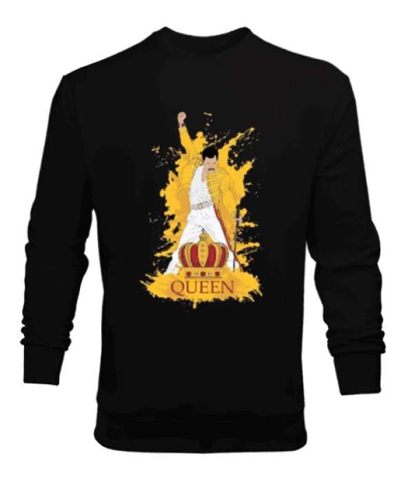 Queen Rock Tasarım Baskılı Erkek Sweatshirt