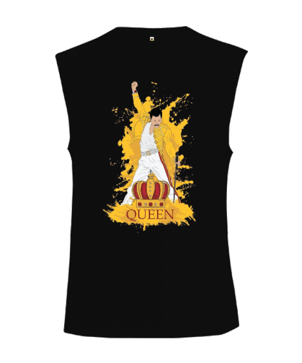 Queen Rock Tasarım Baskılı Kesik Kol Unisex Tişört