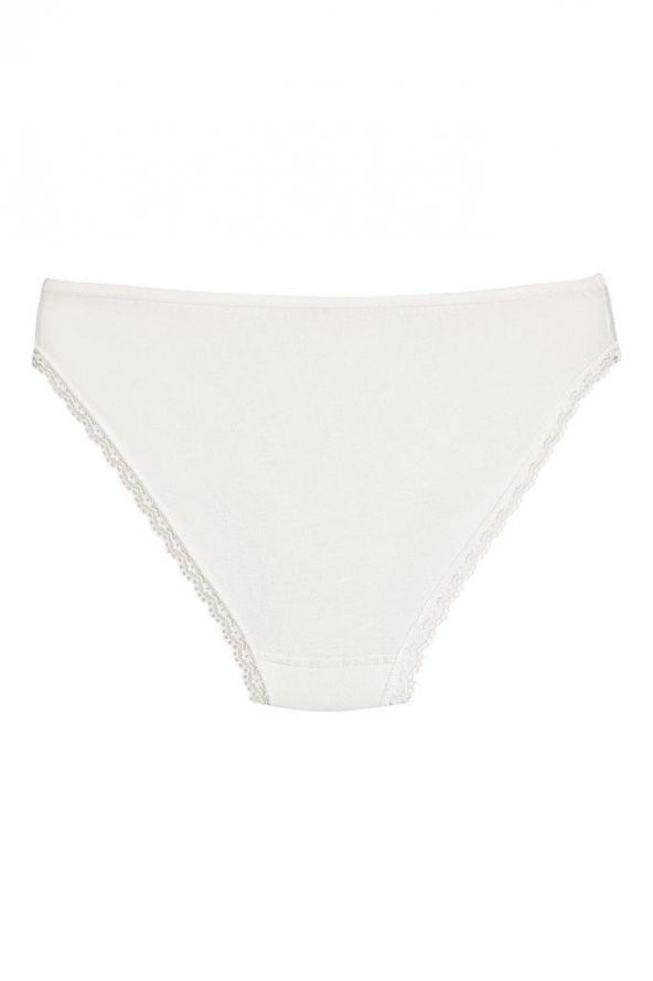 12 Adet Yıldız Bayan Likralı Dantelli Bato Külot Ekru 3752 - Resim 2