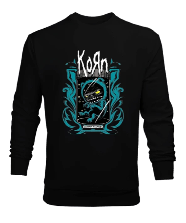 Korn Rock Tasarım Baskılı Erkek Sweatshirt