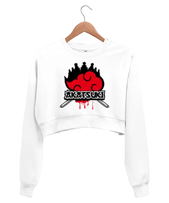 Naruto Akatsuki Kadın Crop Sweatshirt