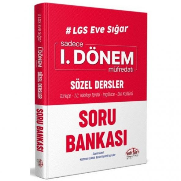 Editör 8.Sınıf LGS Eve Sığar I. Dönem Sözel Dersler Soru Bankası