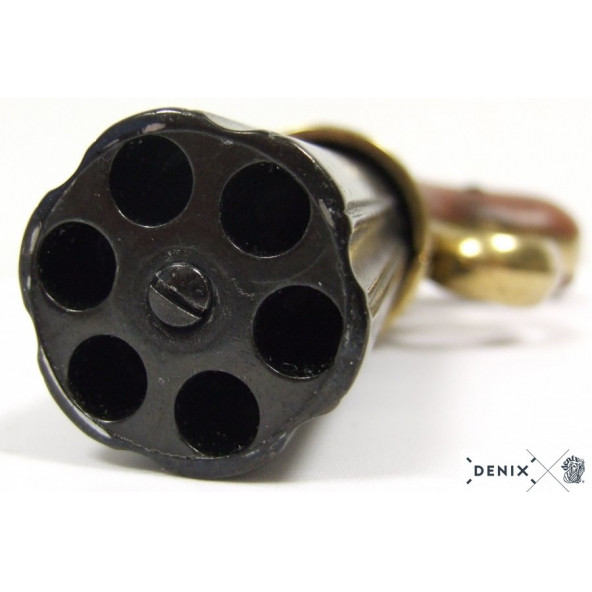 Dekoratif Denix-6 VARİL PEPPER-BOX REVOLVER, İNGİLTERE 1840 - Resim 3