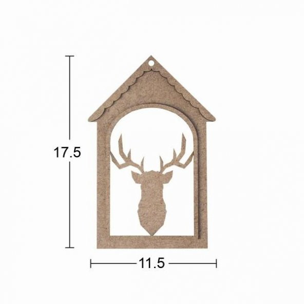 Ahşap Geyik Yılbaşı Süsü 17,5x11,5cm F827 ürün görseli