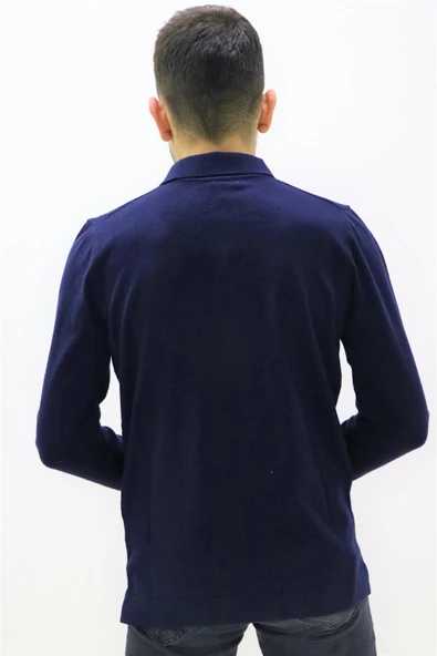 Lufian 112090098 Erkek Lacivert Polo Yaka Kazak