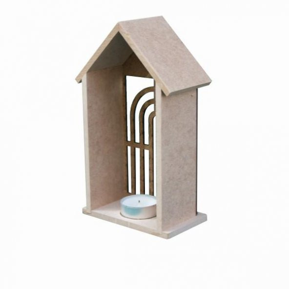 Ahşap Yılbaşı T-Light Mumluk 19,5x12cm F832 - Resim 2