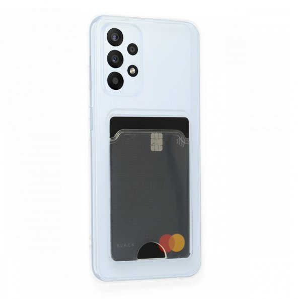 FitCase Samsung Galaxy A13 Kılıf Cardy Şeffaf Kartlık Cepli Kapak - 5