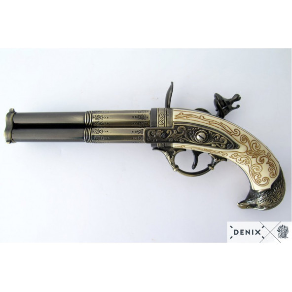 Dekoratif Denix-DÖNER 3 NAMLULU TABANCA, FRANSA 18. C. - Resim 2