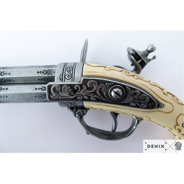 Dekoratif Denix-DÖNER 3 NAMLULU TABANCA, FRANSA 18. C. - Resim 4