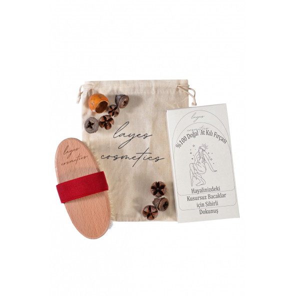 Selülit Karşıtı %100 Doğal At Kılı Selülit Fırçası + At Kılı Yüz Fırçası - 3