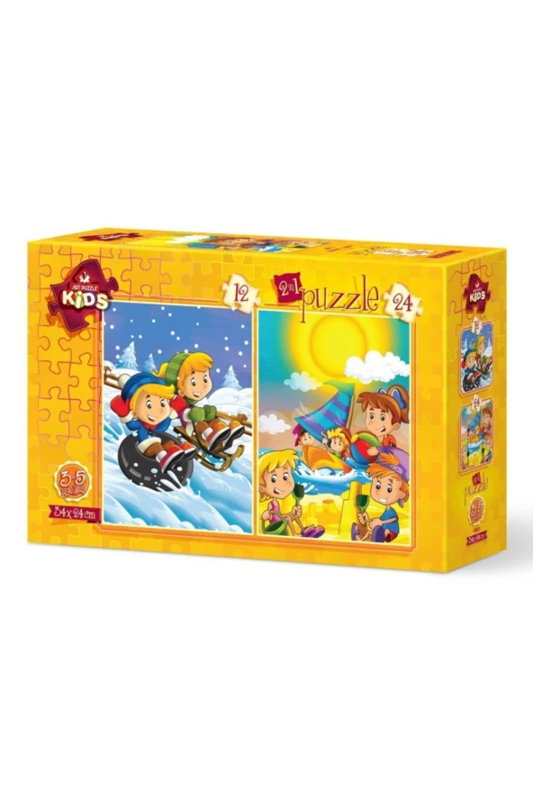 Art Çocuk Puzzle Yaz- Kış 12+24 Parça Puzzle
