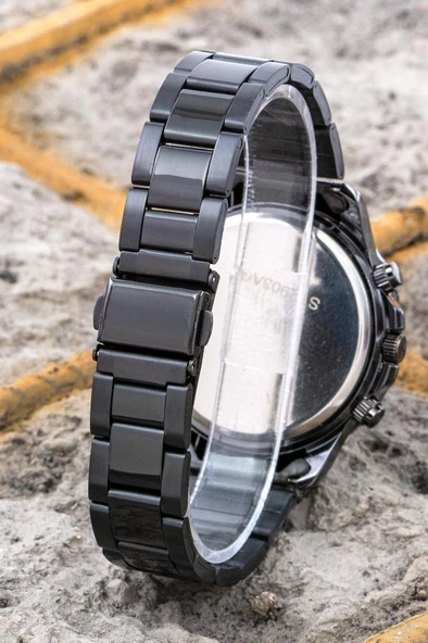 Şık Siyah Kadran Siyah Çelik Kordon Lüx Erkek Kol Saati ST-304208 - 2