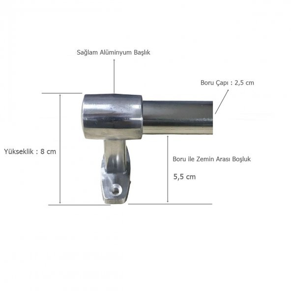 Yaşlı Engelli ve Hastalar için 60 cm Tutamak Engelli Tutamağı - 2