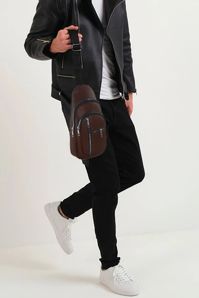 Bagorama SUOMY Unisex Deri Bodybag Sırt, Omuz, Çapraz Askılı Çanta - 2