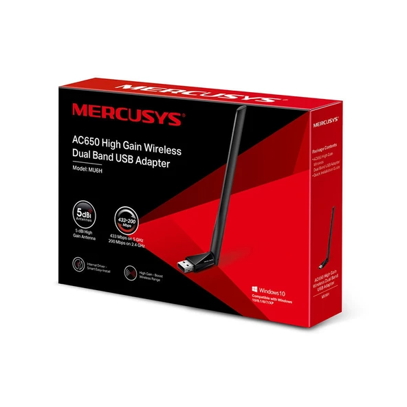 TP-LINK MERCUSYS MU6H 650MBPS KABLOSUZ DUAL BAND USB ADAPTÖR - 3