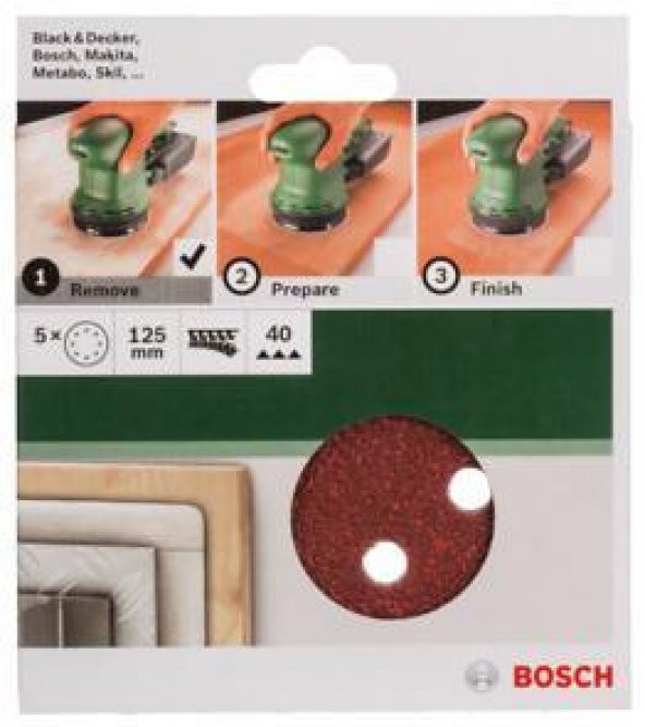 Bosch Makine Zımparası 125mm Zımpara 40K 5Li 2.609.256.A22