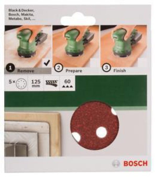 Bosch Makine Zımparası 125mm Zımpara 60K 5Li 2.609.256.A23