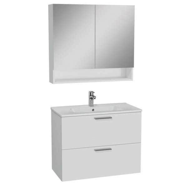 Vitra Mia 80 cm Beyaz Banyo Dolabı Takımı 66050 - 1