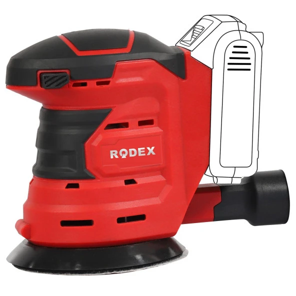 Rodex RPX2250 Akülü Eksantrik Zımpara Makinesi Bataryasız 125 mm