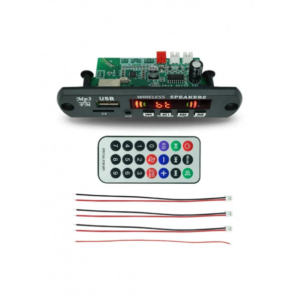 Usb bluetooth Fm 12V ( 2 Hoparlör bağlanabilen ) mp3 dekoder - 2