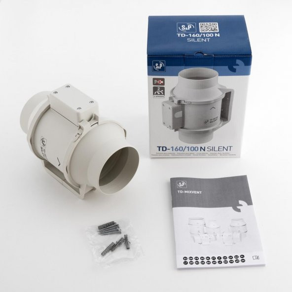 TD 160/100 N Silent Reb-1 Hız Anahtarlı Soler Palau Sessiz Yuvarlak Havalandırma Fanı - 5