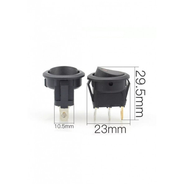 Yuvarlak Nokta Işıklı Anahtar ON-OFF 3P Beyaz 12VOLT - 3