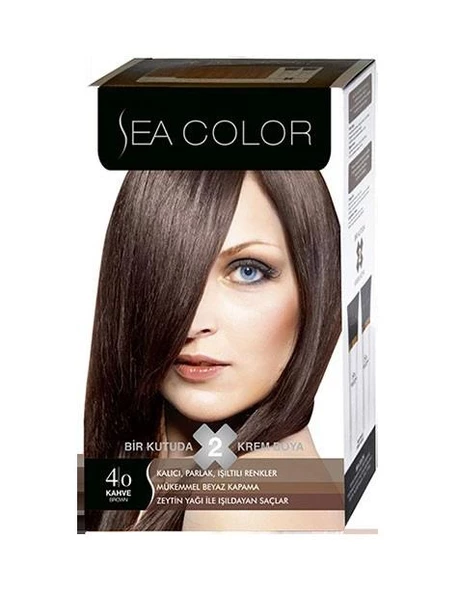 Sea Color 2'li Krem Saç Boyası  4/0 Kahve