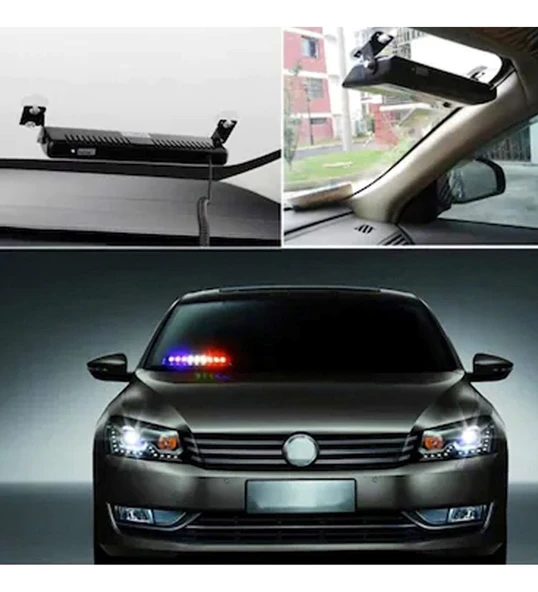S12 Ledli Cam Içi Vantuzlu Lamba Kırmızı - Beyaz - Mavi - 3