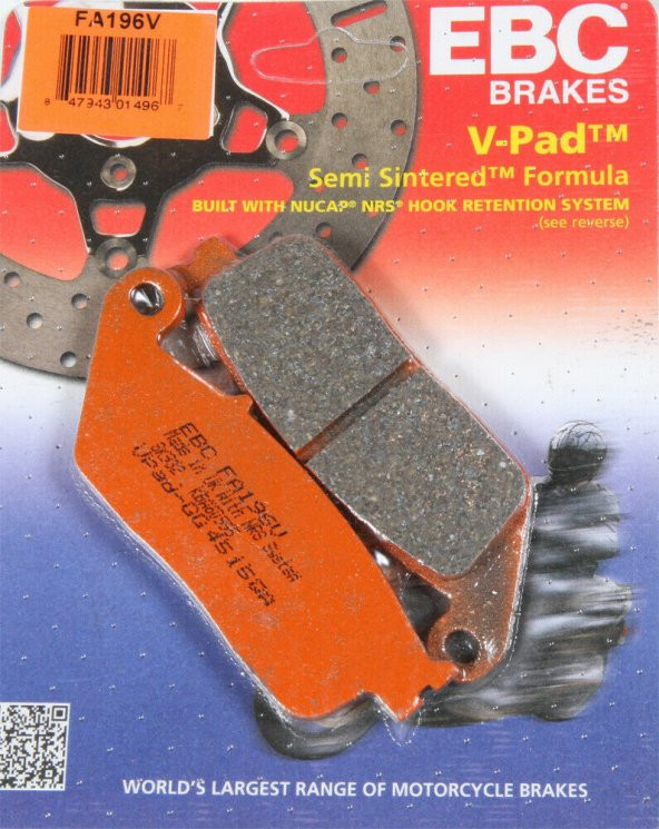 1997-2010 Honda Vtr 250 Ön Fren Balatası Ebc Fa196V Yarı Sinterli