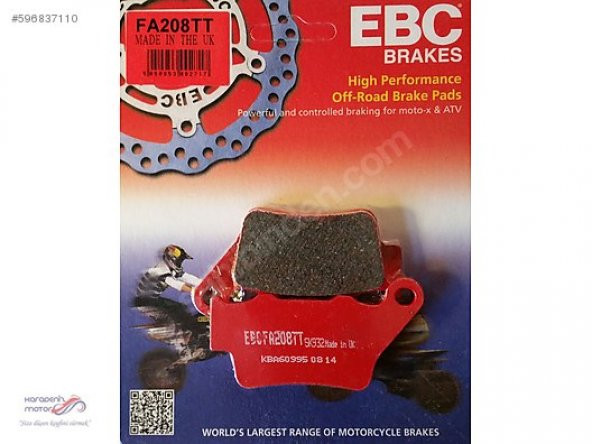 Ebc Fa208Tt 2018-2020 Yamaha Tenere 700 Karbon Arka Fren Balatası