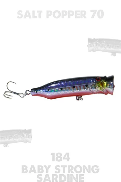 Fujin Salt Popper 70 mm 9.5 Gr Su Üstü Maket Balık - 3
