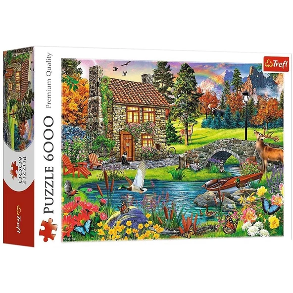 Trefl 6000 Parça Yapboz Dağ Kulübe Evi Trefl Cottage In The Mountains 6000 Piece Puzzle