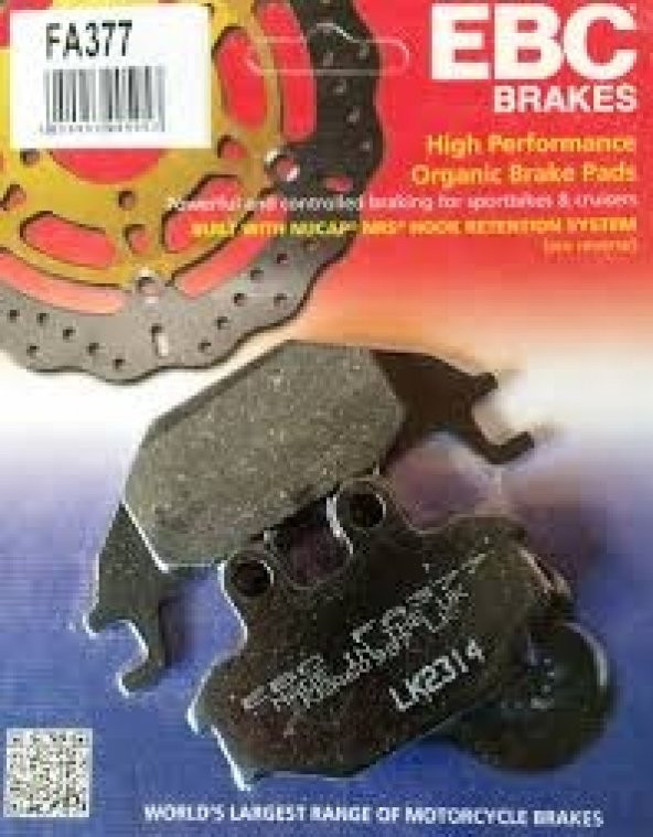 Yamaha Yzf R125 Arka Fren Balatası Ebc Fa377 Balata
