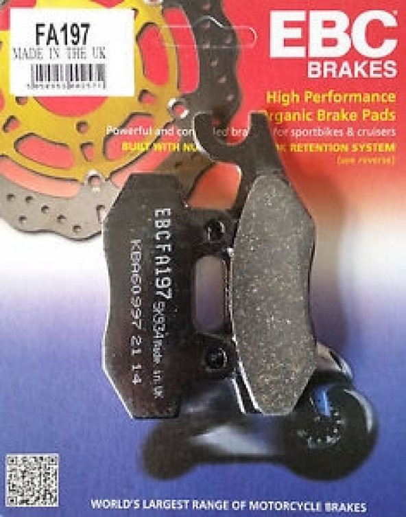 Yamaha Ybr 250 Ön Fren Balatası Ebc Fa197 Balata