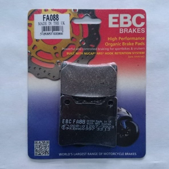 Yamaha Xjr 1300 Sp Arka Fren Balatası Ebc Fa088 Balata N11.5428
