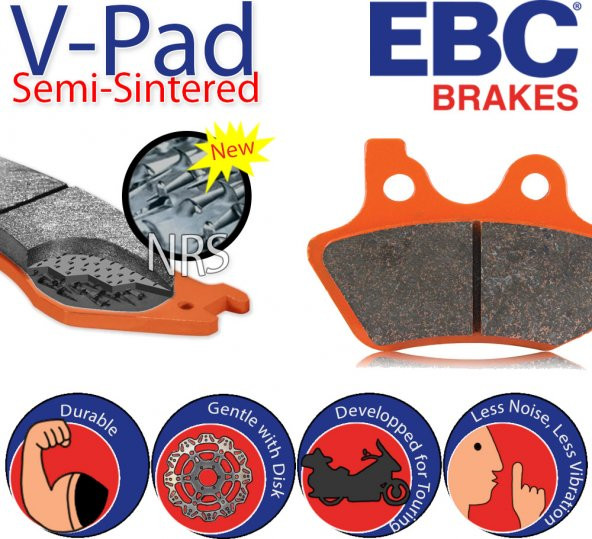 Yamaha Tdm 850 Arka Fren Balatası Ebc Fa088V Yarı Sinterli Balata