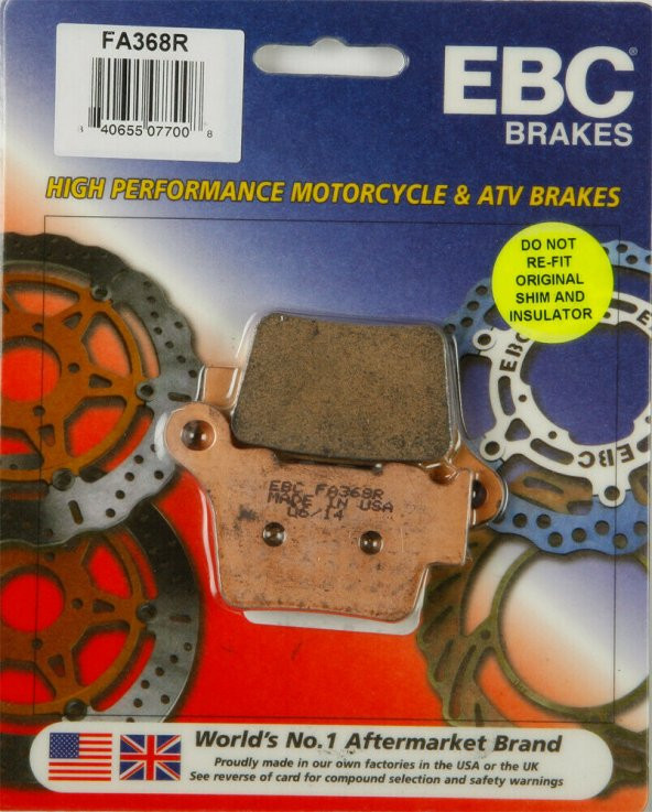 2004-2021 Ktm 250 Exc Arka Fren Balatası Ebc Fa368R Sinterli Bal