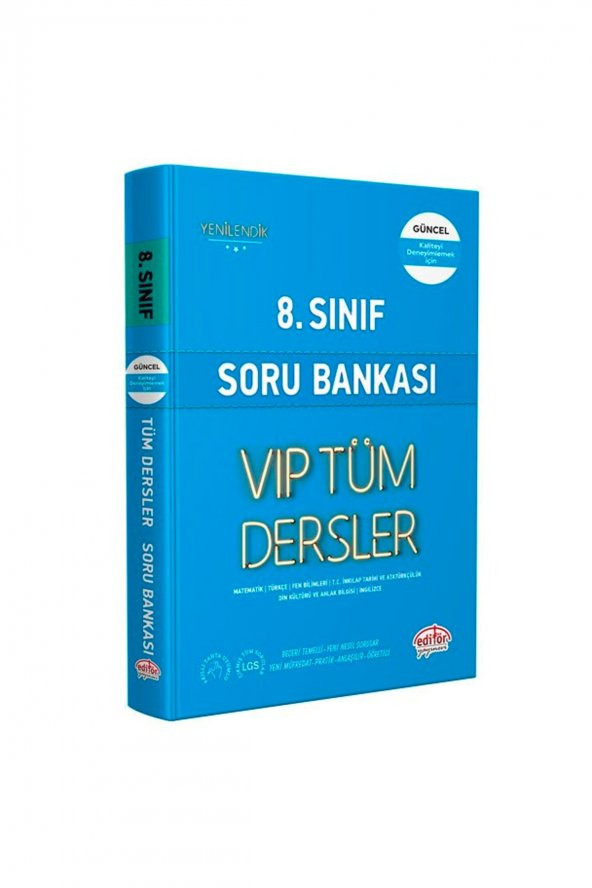 8. Sınıf Vıp Tüm Dersler Soru Bankası Mavi Kitap - Editör Yayıne