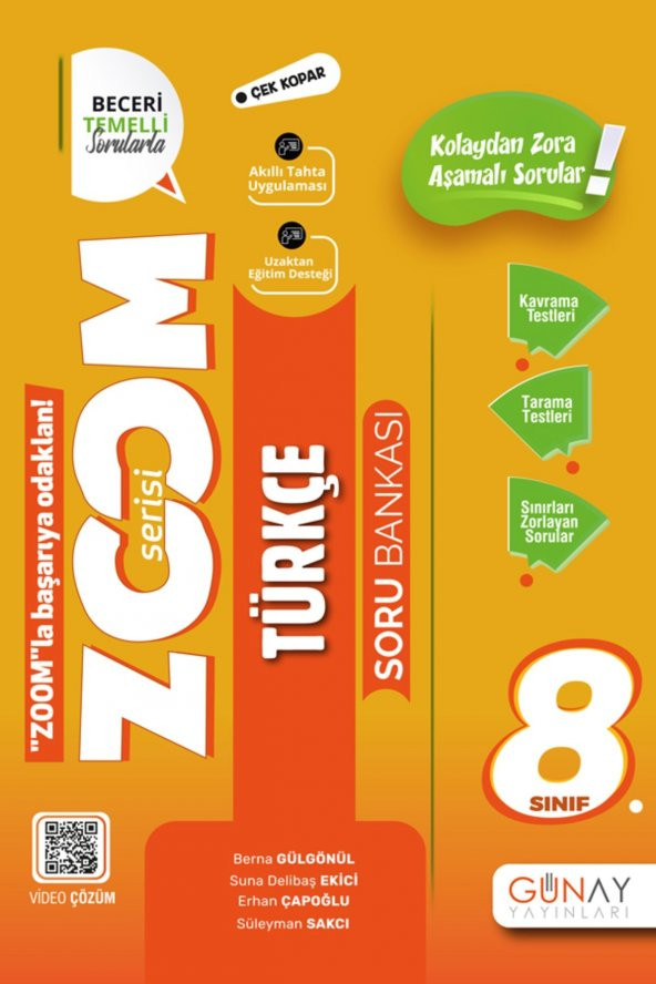 Günay Yayınları 8. Sınıf Türkçe Zoom Serisi Soru Bankası