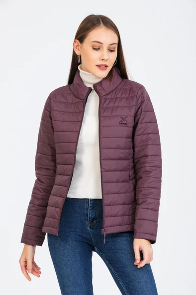 Kinetix SN659 Basıc Padded Coat Mürdüm Günlük  Kadın Şişme Mont