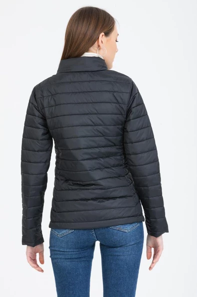 Kinetix SN659 Basıc Padded Coat Siyah Günlük Kadın Şişme Mont - 4