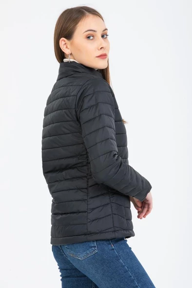Kinetix SN659 Basıc Padded Coat Siyah Günlük Kadın Şişme Mont - 2