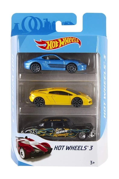 Hot Wheels Üçlü Araba Seti - Geniş Ürün Yelpazesi, Oyuncak Araba Koleksiyonu, 1:64 Ölçek K5904