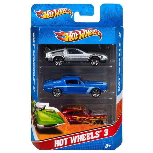 Hot Wheels Üçlü Araba Seti - Geniş Ürün Yelpazesi, Oyuncak Araba Koleksiyonu, 1:64 Ölçek K5904 - 5