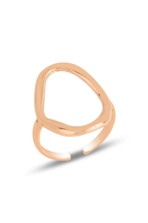 Gümüş rose ayarlamalı oval yüzük ürün görseli