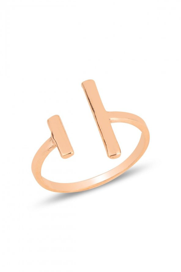 Gümüş rose modern tasarımlı üstten ayarlamalı yüzük ürün görseli