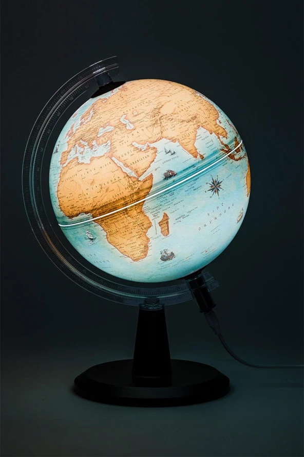 Gürbüz Yayınları Işıklı Antik Dünya Küresi Modern Seri 30 cm USB Kablo Hediyeli ürün görseli