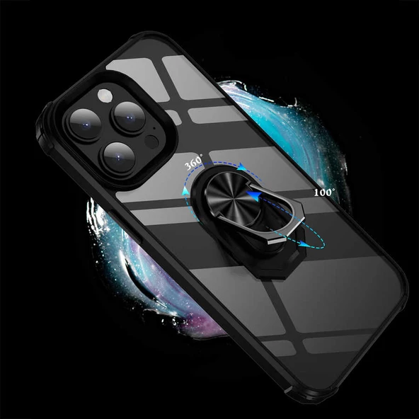 iPhone 14 Pro Kılıf Mola Kenar Köşe Yüzük Kısımları Renkli Kılıf - Resim 10