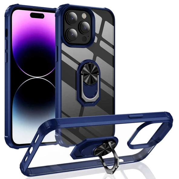 iPhone 14 Pro Kılıf Mola Kenar Köşe Yüzük Kısımları Renkli Kılıf - Resim 3