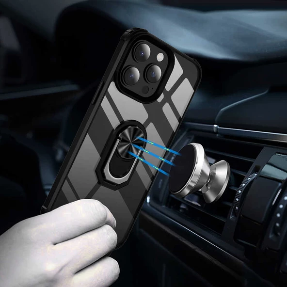 iPhone 14 Pro Kılıf Mola Kenar Köşe Yüzük Kısımları Renkli Kılıf - Resim 7